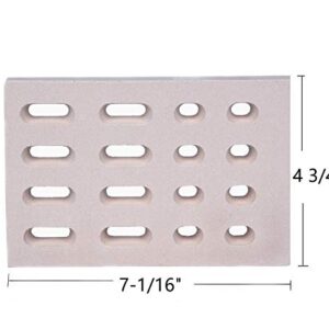 GasSaf Ceramic Brick Replacement for Barbeques Galore Grand Turbo, Grand Hall, Members Mark Grills, 4 Packs Heat Plate Flame Tamer (7 1/16" L x 4 3/4" W x 1/2" H)(12-Pack)