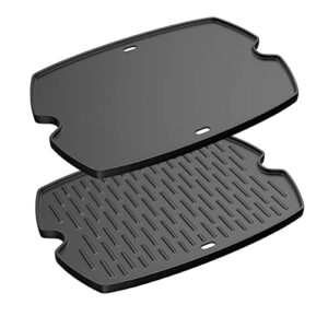 7582 cooking griddle for weber q100 q1200 q1400 q120 q1000 gas grills, 50060001 51060001 52020001,bbq accessories for weber baby q, cast iron,1 pack