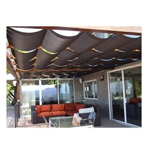 pergola shade cover retractable canopy, replacement awnings wave sail light filter for outdoor deck porch patio slide hang (color : brown, size : 0.8x7m)