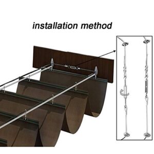 Pergola Shade Cover Retractable Canopy, Replacement Awnings Wave Sail Light Filter for Outdoor Deck Porch Patio Slide Hang (Color : Brown, Size : 0.8x7m)