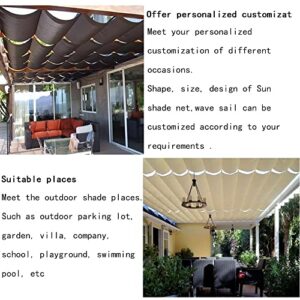 Pergola Shade Cover Retractable Canopy, Replacement Awnings Wave Sail Light Filter for Outdoor Deck Porch Patio Slide Hang (Color : Brown, Size : 0.8x7m)