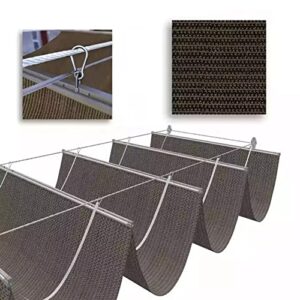 Pergola Shade Cover Retractable Canopy, Replacement Awnings Wave Sail Light Filter for Outdoor Deck Porch Patio Slide Hang (Color : Brown, Size : 0.8x7m)