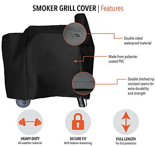 BBQ Butler Full Length Grill Cover - Fits Traeger 22 Series and Lil' Tex - Smoker Cover - Black