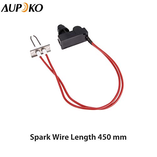 Aupoko Double Ignition Kit Electronic Igniter, Propane Gas Grill Igniters with Double Ignition Electrode, 450 mm High Spark Plug Wire, Fits for Gas Fireplace & Oven & Heater & Kitchen lgniter