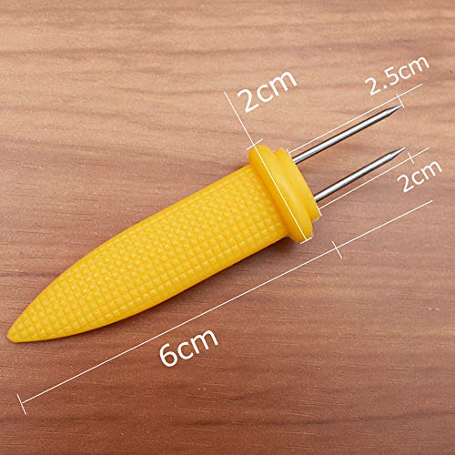 Onwon 20 Pieces Corn Holders Stainless Steel Corn On The Cob Skewers Twin Prong Cooking Fork for BBQ Barbecue Camping Picnic Home Outdoor (Size:8.5 Cm)