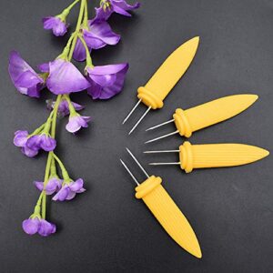 Onwon 20 Pieces Corn Holders Stainless Steel Corn On The Cob Skewers Twin Prong Cooking Fork for BBQ Barbecue Camping Picnic Home Outdoor (Size:8.5 Cm)