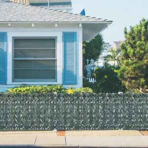 Boshen 2Pcs 118 x 39 Inch Artificial Faux Ivy Privacy Fence Outdoor Ivy Leaf Fence Privacy Screen Faux Greenery Decorative Privacy Panels Vine Leaf Decoration for Garden Porch Patio Balcony