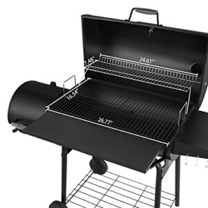 Royal Gourmet CC1830SC Charcoal Grill Offset Smoker with Cover, 811 Square Inches, Black, Outdoor Camping