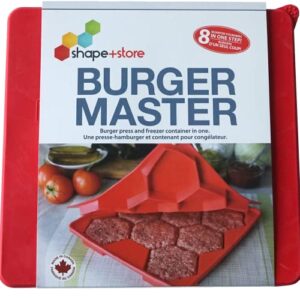 Burger Master Innovative 8 in 1 Burger Press and Freezer Container