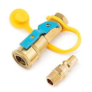 stanbroil 1/4″ rv propane quick connect adapter for propane hose, propane or natural gas 1/4″ quick connect or disconnect kit – shutoff valve & full flow plug