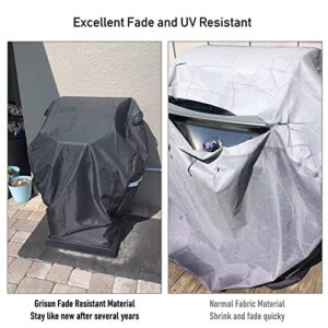 Grisun Grill Cover 32 Inch, Waterproof Anti-Fade 2 Burner Gas Grill Cover for Weber, Char-Broil, Nexgrill, KitchenAid and More, 600D Fabric for All Weather Protection, No Fading for 2 Years, Black