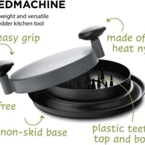 ERTDDE Chicken Shredder, Shred Machine Meat Shredder Tool with Handles and Non-Skid Base Mat Grinder Suitable for Pulled Pork, Beef (Black)