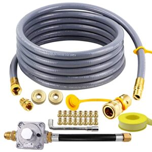 upgraded natural gas hose and regulator compatible with kitchen-aid gas grill conversion, 710-0003 natural gas conversion kit compatible with kitchen-aid propane gas grill conversion(15ft)