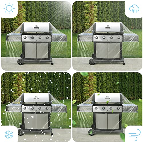 60 Inch Clear BBQ Grill Cover Plastic Heavy Duty Waterproof Outdoor Furniture Cover Gas Grill Covers UV Resistant for Charbroil Grills and More