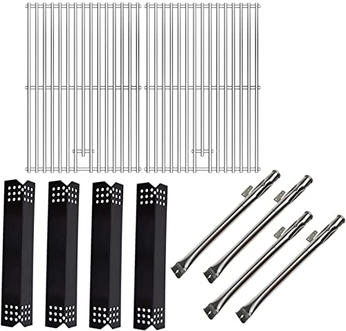 SafBbcue Replacement Stainless Steel Cooking Grid, Pipe Burner and Porcelain Steel Heat Plates Replacement Kit for Home Depot Nexgrill 720-0888, 720-0830H, 720-0830D Gas Grill Models