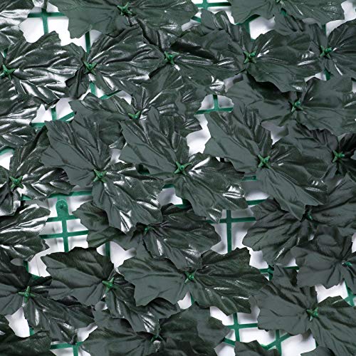 Boshen 1Pcs 118 x 39 Inch Artificial Faux Ivy Privacy Fence Outdoor Ivy Leaf Fence Privacy Screen Faux Greenery Decorative Privacy Panels Vine Leaf Decoration for Garden Porch Patio Balcony