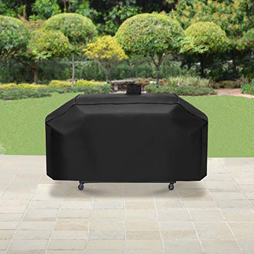 SunPatio Outdoor Heavy Duty Waterproof Grill Cover Compatible for Smoke Hollow Pit Boss Gas/Charcoal Grill and More, UV Resistant Barbecue 79 Inch Cover with Sealed Seam, All Weather Protection, Black