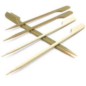 3.5 inch bamboo wood wooden paddle picks skewers toothpicks for cocktail，appetizers，fruit，sandwich，barbeque snacks.more size choices 3.5”/ 4.7”/ 7”/ 10” (pack of 100)