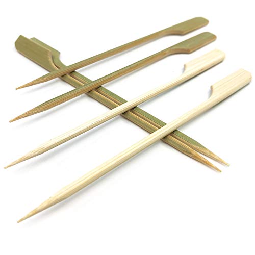 3.5 inch Bamboo wood wooden Paddle Picks Skewers Toothpicks for Cocktail，Appetizers，Fruit，Sandwich，Barbeque Snacks.More Size Choices 3.5''/ 4.7''/ 7''/ 10'' (Pack of 100)