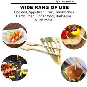 3.5 inch Bamboo wood wooden Paddle Picks Skewers Toothpicks for Cocktail，Appetizers，Fruit，Sandwich，Barbeque Snacks.More Size Choices 3.5''/ 4.7''/ 7''/ 10'' (Pack of 100)