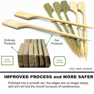 3.5 inch Bamboo wood wooden Paddle Picks Skewers Toothpicks for Cocktail，Appetizers，Fruit，Sandwich，Barbeque Snacks.More Size Choices 3.5''/ 4.7''/ 7''/ 10'' (Pack of 100)