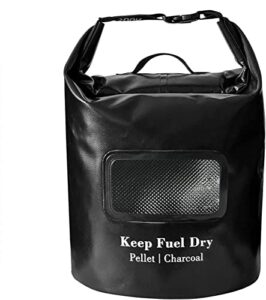 nuuk 20 lbs fuel pellet storage bag, wood pellet container, smoker pellet dispenser, smoking wood chips container, wood pellet storage bucket, black