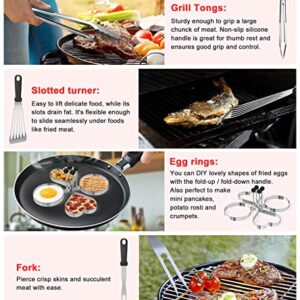 Grill Accessories Kit,Upgrade 42pcs Flat Top Griddle Accessories Set for Blackstone and Camp Chef,Spatula,Scraper,Griddle Cleaning Kit Carry Bag for Hibachi Grill, Men Outdoor BBQ with Meat Injector