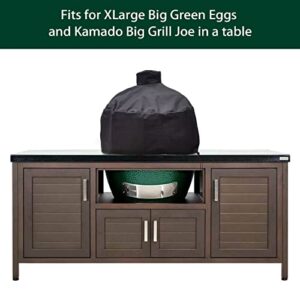 Quantfire 34” Kamado Dome Grill Cover for XLarge Big Green Egg, Kamado Joe Big Joe in Built-in or Island,XL Big Green Egg Accessories Waterproof Outdoor Grill Cover