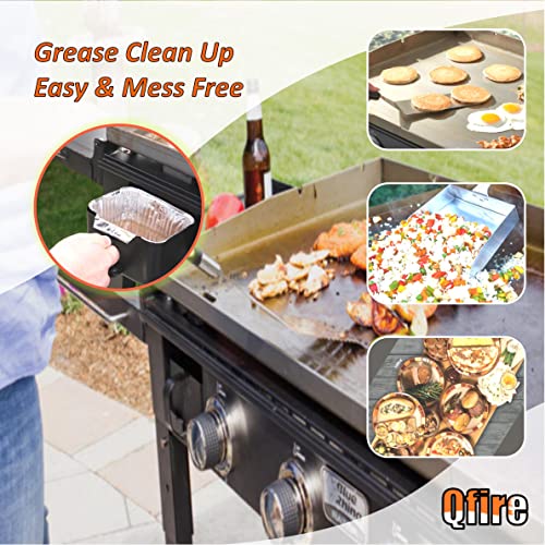 Qfire Grease Drip Cup Liner Compatible with Razor Griddle GGC1643M/GGC1643L 4 Burner Propane Gas Griddle,Also for Pit Boss 2B/3B/4B Ultimate Griddle Grease Pan Liners Accessories,24 Pack (Big Size)