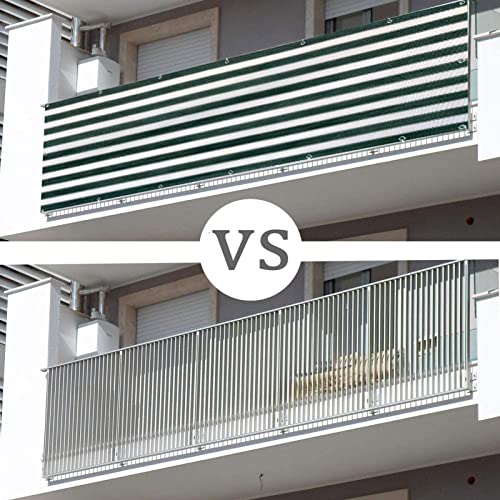 LXLIGHTS Balcony Protection Privacy Screens, HDPE Windproof Anti-UV Height 0.75m/0.9m Screen Fence with Cable Ties, Weatherproof Sun Shade Cover for Outdoor Garden Terrace, 29 Sizes