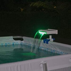 Bestway 58619 Flowclear Soothing Waterfall, Above Ground Pool Accessory with LED Lights, Multicolor