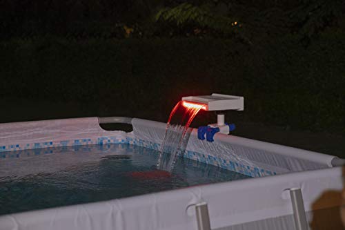 Bestway 58619 Flowclear Soothing Waterfall, Above Ground Pool Accessory with LED Lights, Multicolor