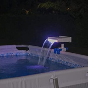 Bestway 58619 Flowclear Soothing Waterfall, Above Ground Pool Accessory with LED Lights, Multicolor