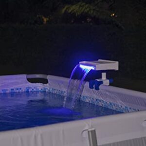 Bestway 58619 Flowclear Soothing Waterfall, Above Ground Pool Accessory with LED Lights, Multicolor