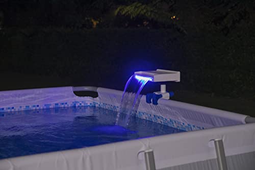 Bestway 58619 Flowclear Soothing Waterfall, Above Ground Pool Accessory with LED Lights, Multicolor