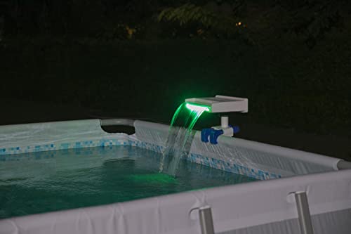 Bestway 58619 Flowclear Soothing Waterfall, Above Ground Pool Accessory with LED Lights, Multicolor