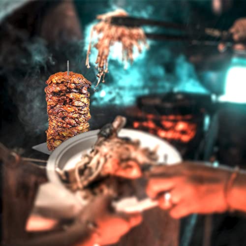 Barbecue Hack Vertical Skewers,Stainless Tacos Al Pastor Skewer Stand for Grill or Oven with 3 Spike,Removable Grilling Meat Spit for Grilling Al Pastor and Shawarma Brazilian Churrasco Chickens Kebab