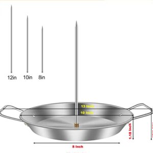 Barbecue Hack Vertical Skewers,Stainless Tacos Al Pastor Skewer Stand for Grill or Oven with 3 Spike,Removable Grilling Meat Spit for Grilling Al Pastor and Shawarma Brazilian Churrasco Chickens Kebab