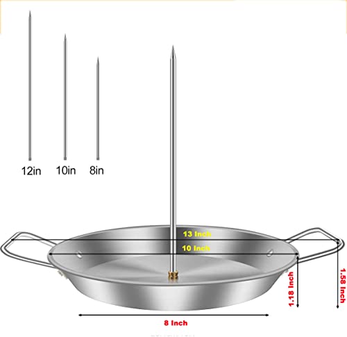 Barbecue Hack Vertical Skewers,Stainless Tacos Al Pastor Skewer Stand for Grill or Oven with 3 Spike,Removable Grilling Meat Spit for Grilling Al Pastor and Shawarma Brazilian Churrasco Chickens Kebab