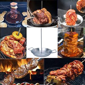 Barbecue Hack Vertical Skewers,Stainless Tacos Al Pastor Skewer Stand for Grill or Oven with 3 Spike,Removable Grilling Meat Spit for Grilling Al Pastor and Shawarma Brazilian Churrasco Chickens Kebab