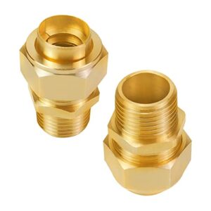 CSST Male NPT Fitting Kit 1/2'' Brass Natural Gas Quick Connect Adapter Grill Propane Conversion Connector 2 Pack