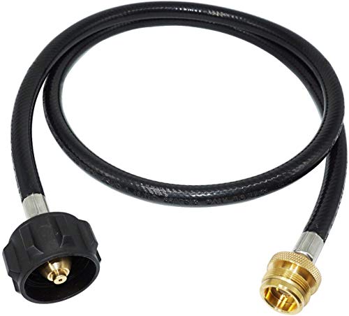 DozyAnt 4 Feet Propane Adapter Hose 1 lb to 20 lb Converter Replacement for QCC1/Type1 Tank Connects 1 LB Bulk Portable Appliance to 20 lb Propane Tank - Certified