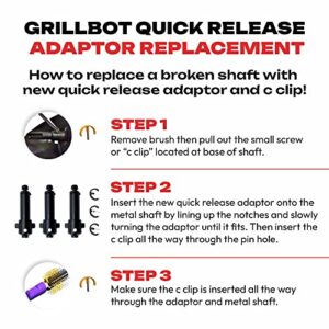 Grillbot Brushes Quick Release Shafts and Claw Pins, Automatic BBQ Grill Cleaning Robot, Robotic Grill Cleaner Accessories Parts…