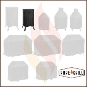 Pure Grill 30-inch Smoker BBQ Grill Cover for Electric Vertical Smokers - Universal Fit, Heavy-Duty, Waterproof, Fade Resistant Fabric (Cover - 19" x 17" x 30")