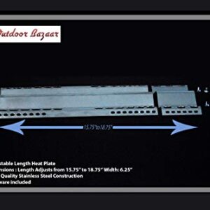Brinkman 6“ Extra Wide,Adjustable Universal Porcelain Coated Steel Replacement Heat Plate Shield,Heat Tent,Flavorizer Bar, Burner Cover, Flame Tamer for Gas Grill, Extends from 15.85“ up to 18.8“L (3)