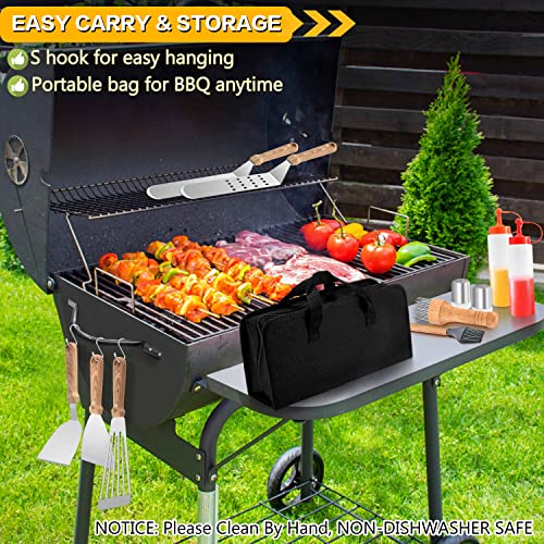 Joyfair Griddle Accessories Kit, 26Pcs Flat Top Grill Tools Set for Outdoor Camping BBQ, Include Professional Stainless Steel Burger Turner, Fish Spatulas, Scraper, Meat Tenderizer, Carrying Bag