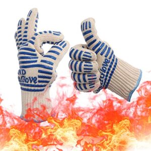 VIGIND BBQ Gloves - 932℉ Extreme Heat Resistant Grill Gloves,Silicone Non-Slip Cooking Gloves,Hot Surface Handler Grill Gloves for Baking,Cooking and Welding Camping,Fit for Women