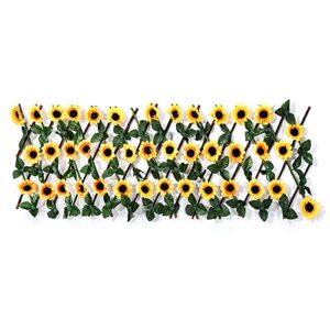 assr artificial sunflower leaf faux ivy expandable/stretchable privacy fence screen,faux ivy fencing panel wall decor for balcony patio