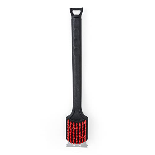 Kingsford Grill Tools 17” Cleaning Brush with Stainless Steel Scraper, Nylon Bristles, Bottle Opener, and Non-slip Rubber Handle| Classic Grill Brush for Cleaning Most Outdoor Grill Types