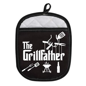 grill master bbq lover gift the grillfather funny potholder for dad grandpa (the grillfather)